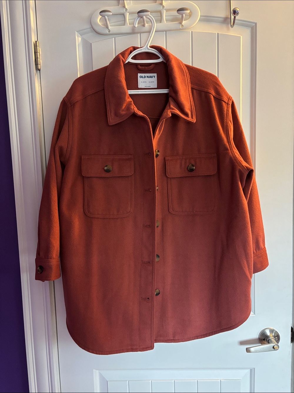 Old Navy Rust Orange Utility Shacket Jacket